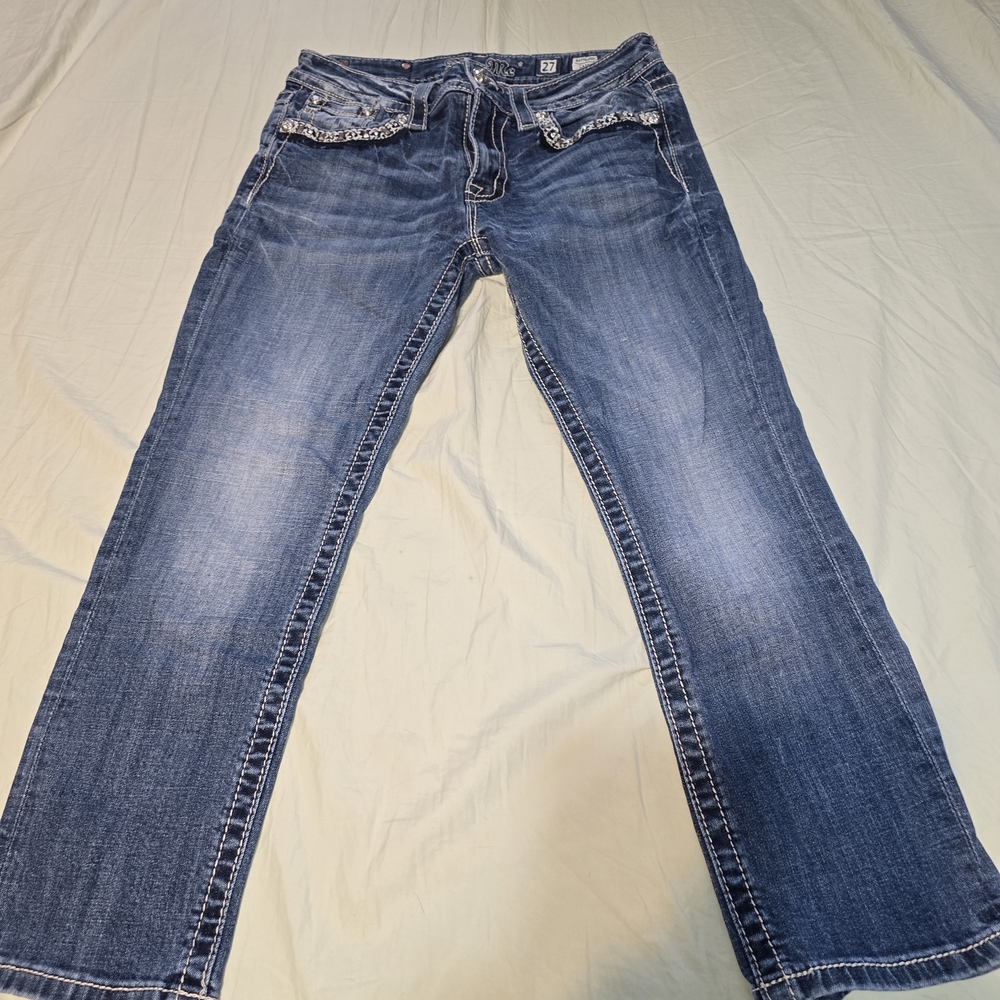 Miss Me Dark Blue Boyfriend Cut Capri Jeans